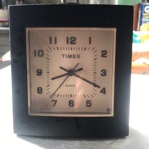 Timex Black and White Square Clock